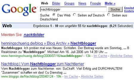 Google: Nachtblogger