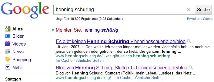Henning Schüring bei Google