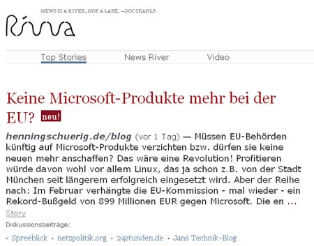 Mein Microsoft-/EU-Beitrag bei rivva ganz oben