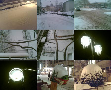 Schnee Januar 2007 in Stuttgart (Collage)